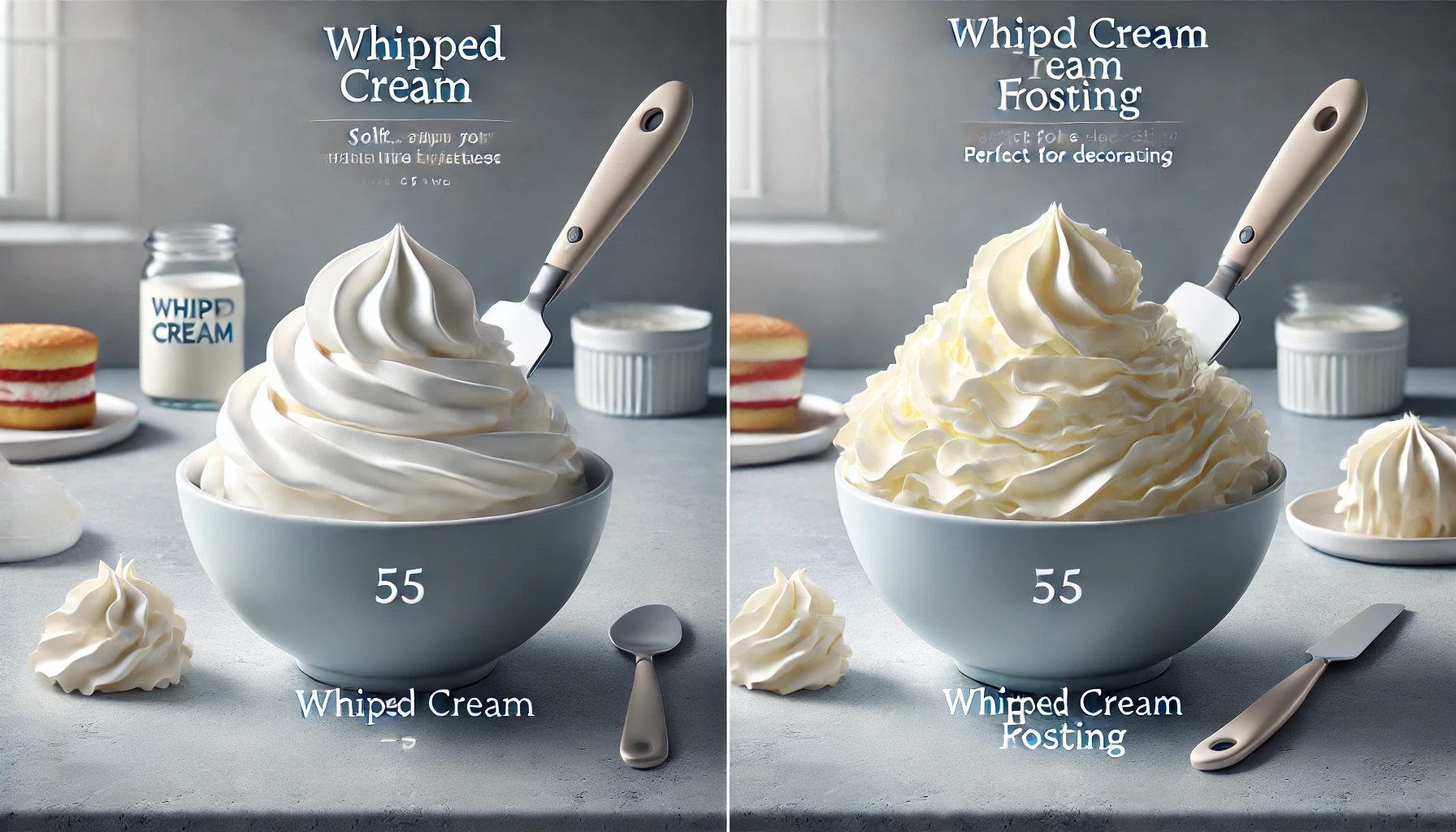 difference between whipped cream and whipped cream frosting