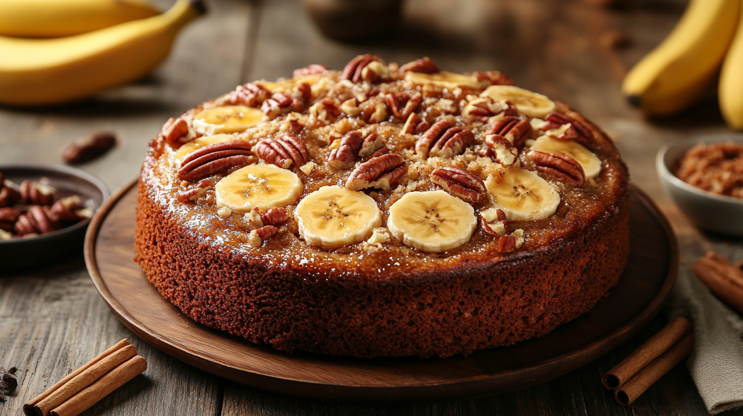 How do you make a banana pecan cake?