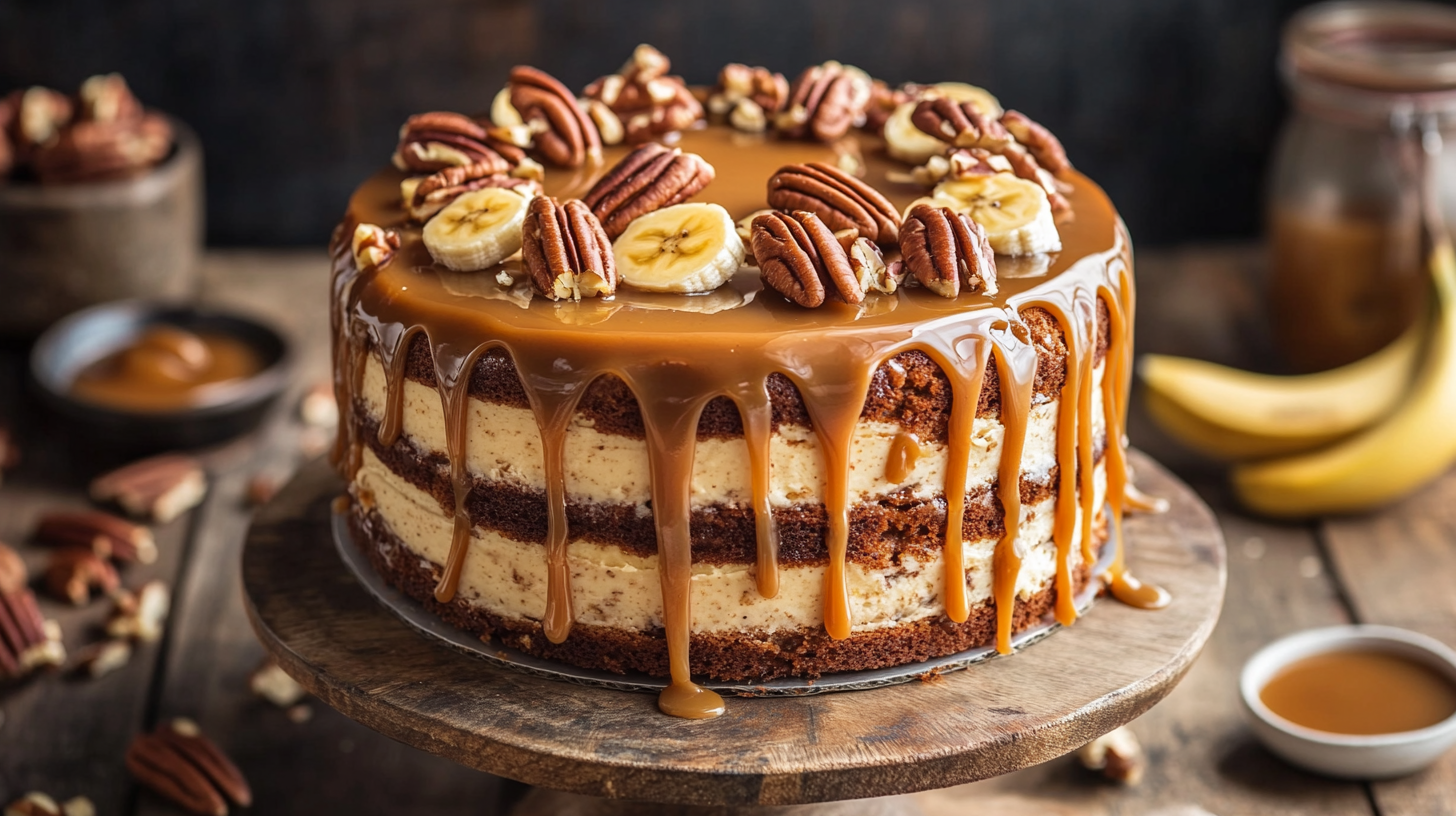 Is banana pecan caramel layer cake vegan?