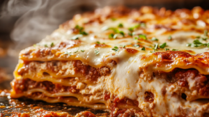Is the top layer of lasagna sauce or noodles?