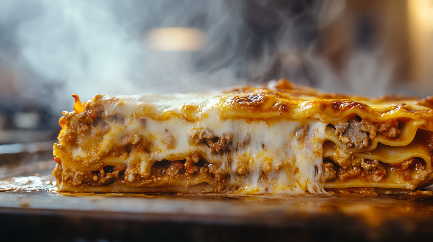 Is the top layer of lasagna sauce or noodles?