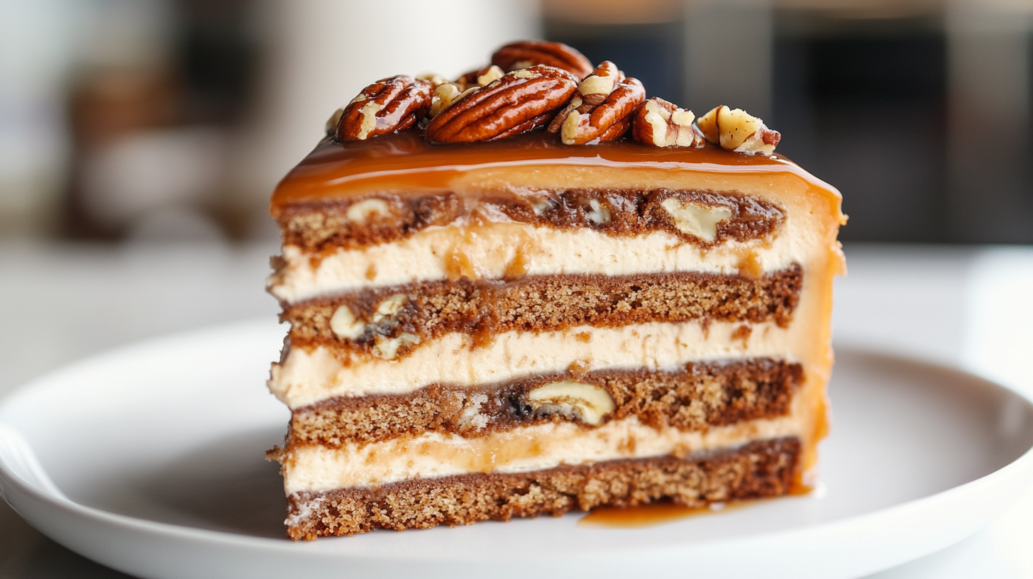 Is banana pecan caramel layer cake vegan? 