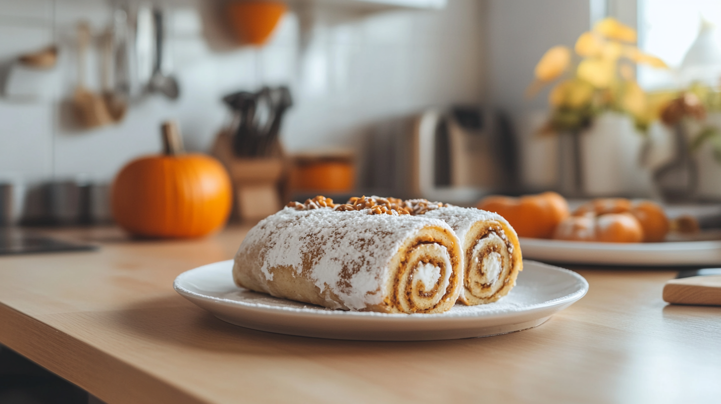 What is the secret to rolling a pumpkin roll?