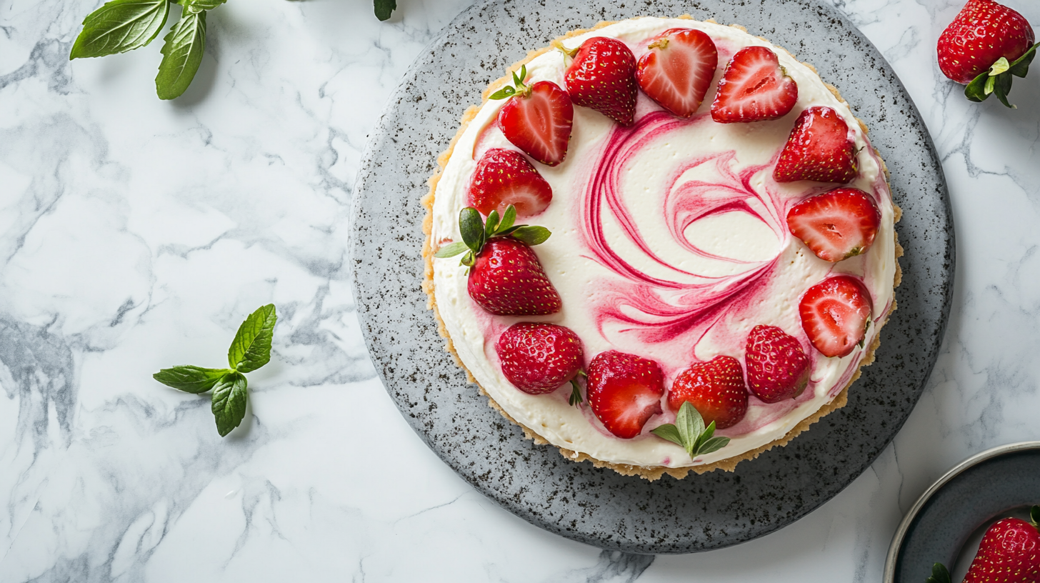 Strawberry swirl cheesecake recipe