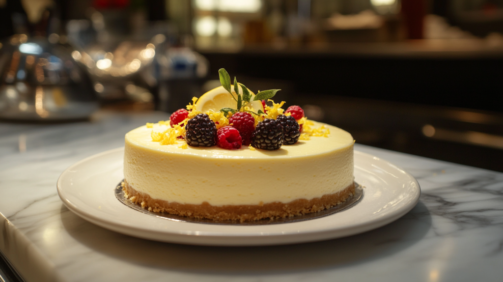 creamy chisecake with fresh lemon