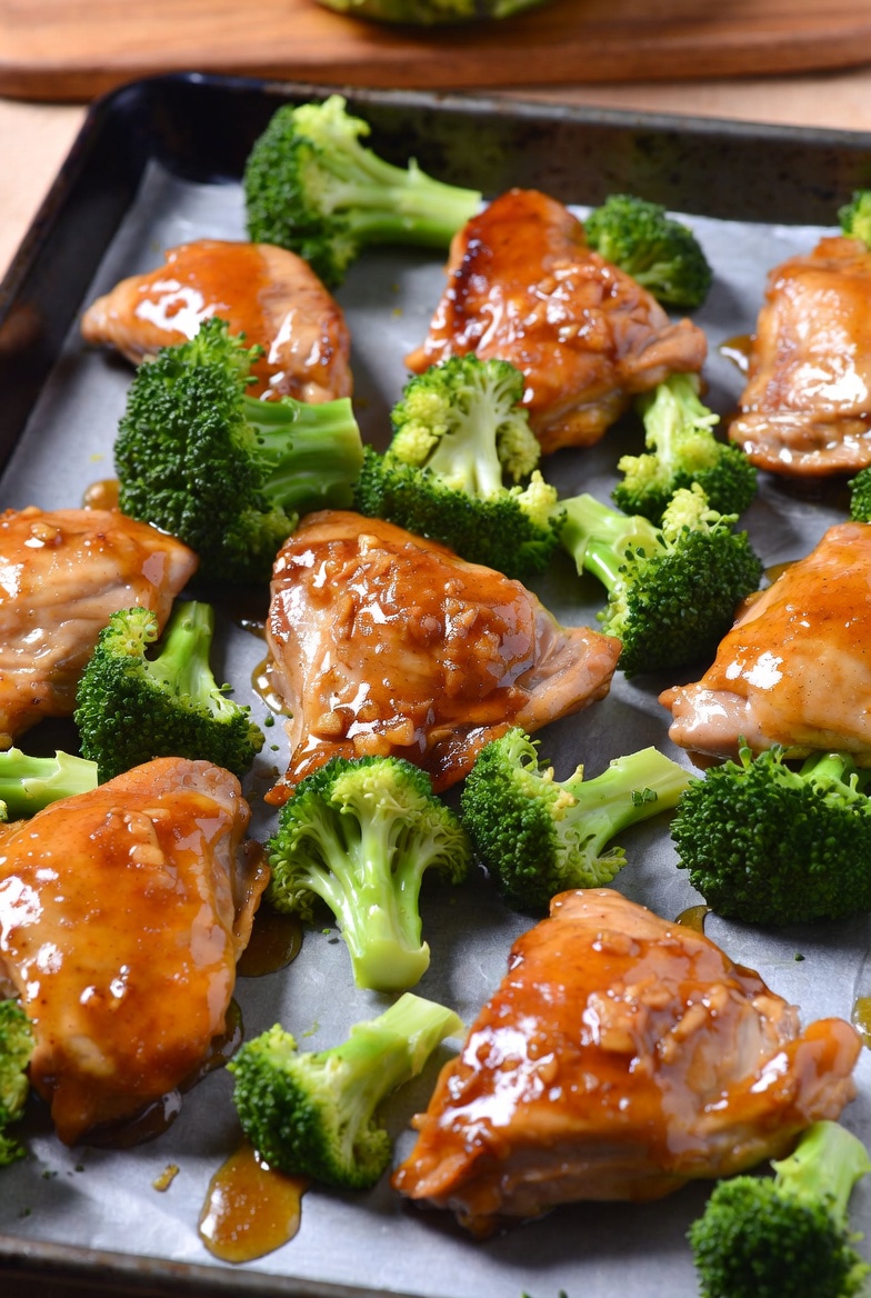 Easy Sheet Pan Honey Garlic Chicken and Broccoli Recipe
