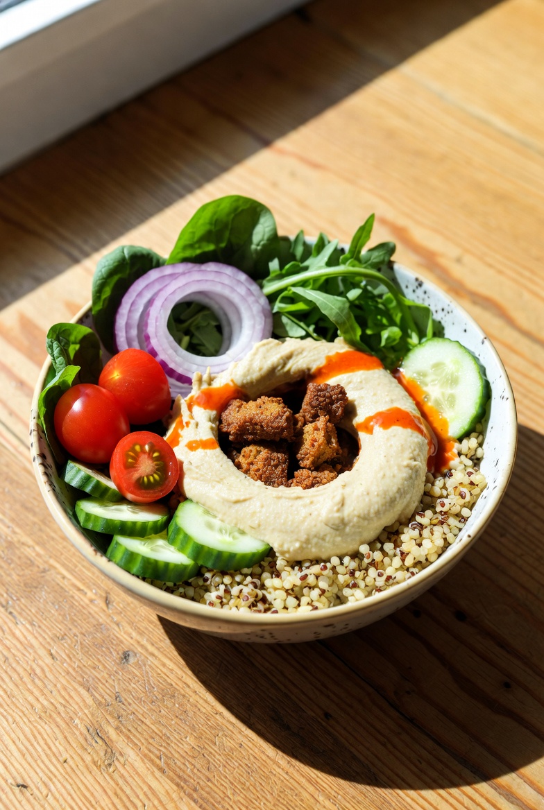 The Ultimate Build: Mediterranean Buddha Bowl with Hummus and Falafel