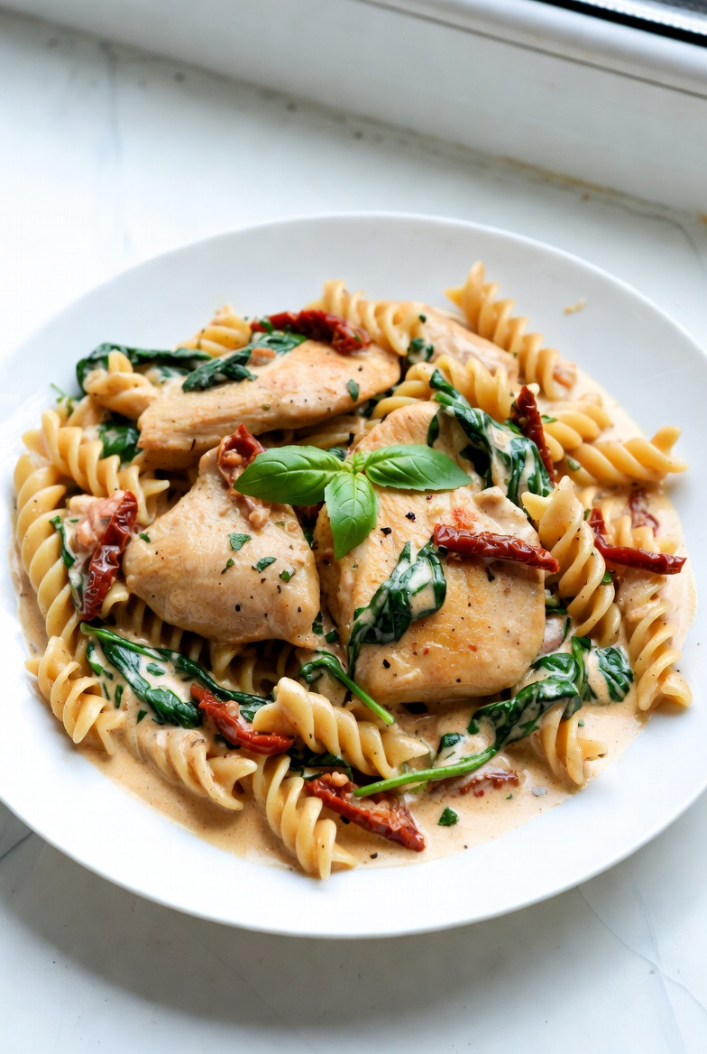 The Sophisticated Standard: One-Pot Creamy Tuscan Chicken Pasta
