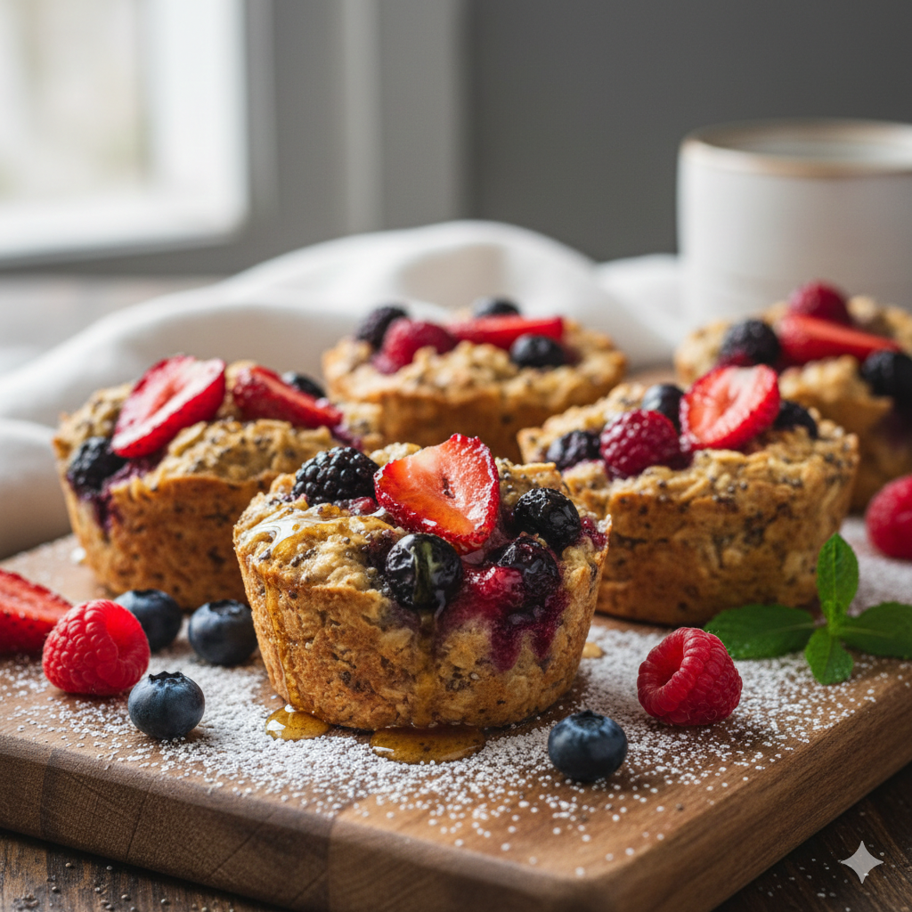 Baked Oatmeal Cups with Berries: The Ultimate Healthy Breakfast