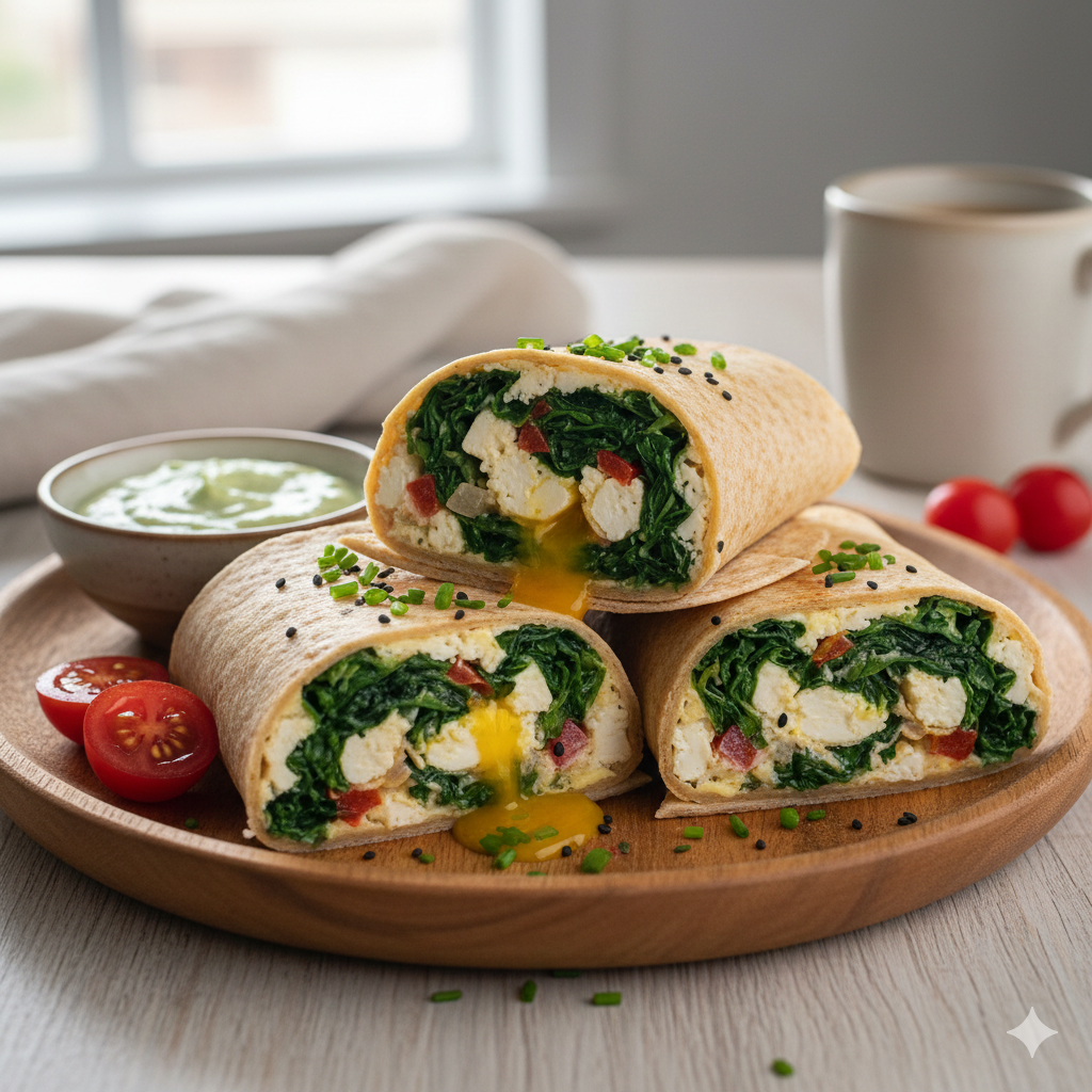 Spinach and Feta Breakfast Wraps: A Mediterranean Morning Essential