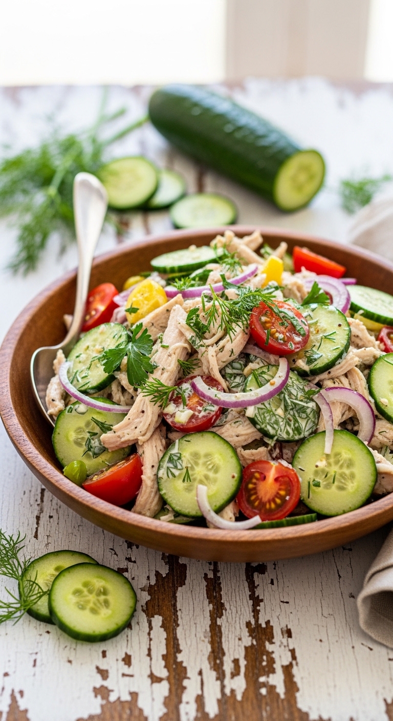 Chicken Cucumber Salad in 15 Minutes – Fresh, Healthy & Delicious