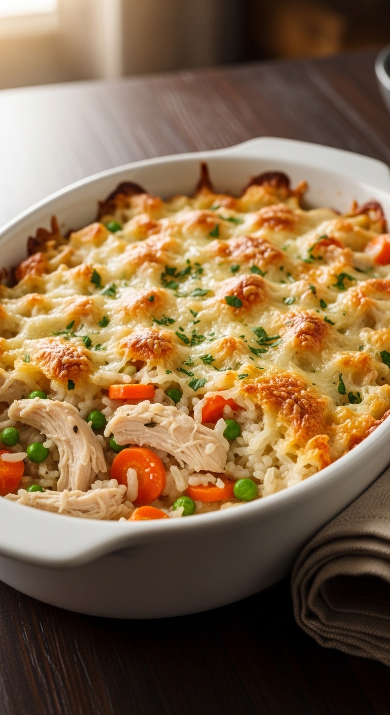 Chicken Rice Casserole in 40 Minutes – Creamy, Hearty & Family-Friendly
