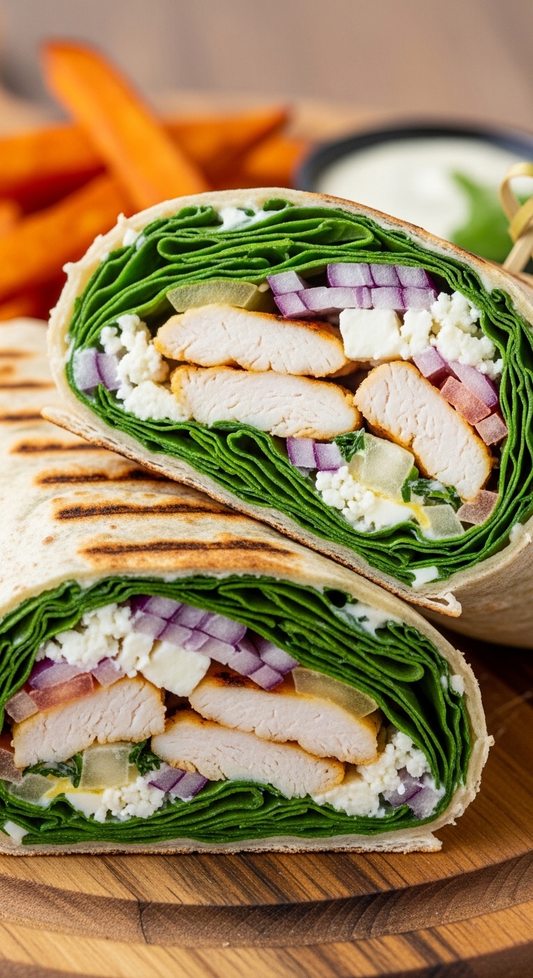Chicken Spinach Wrap in 20 Minutes – Healthy, Fresh & Protein-Packed