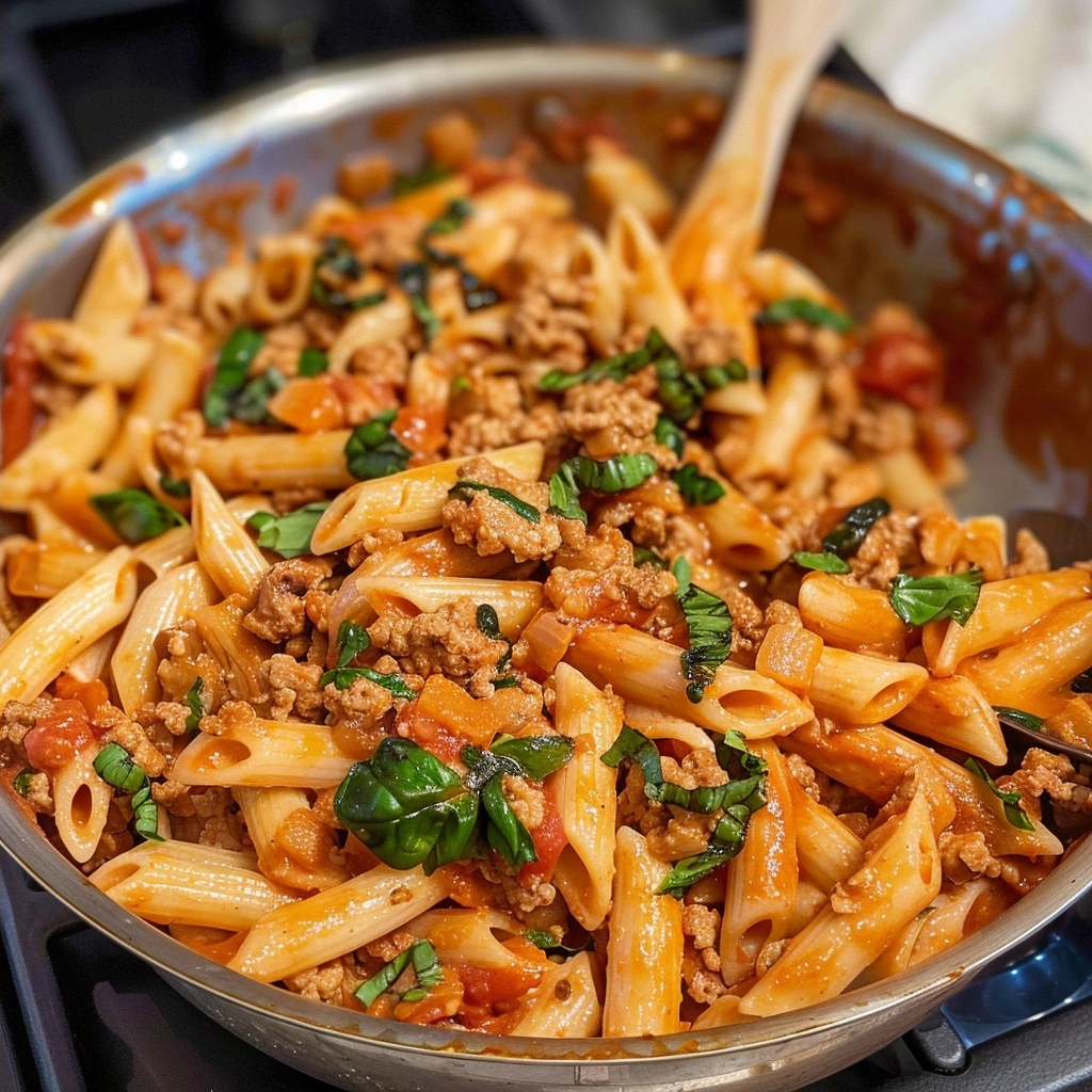 One-Pan Ground Turkey Pasta Recipe