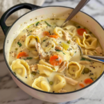 Easy Creamy Chicken Tortellini Soup Pasta