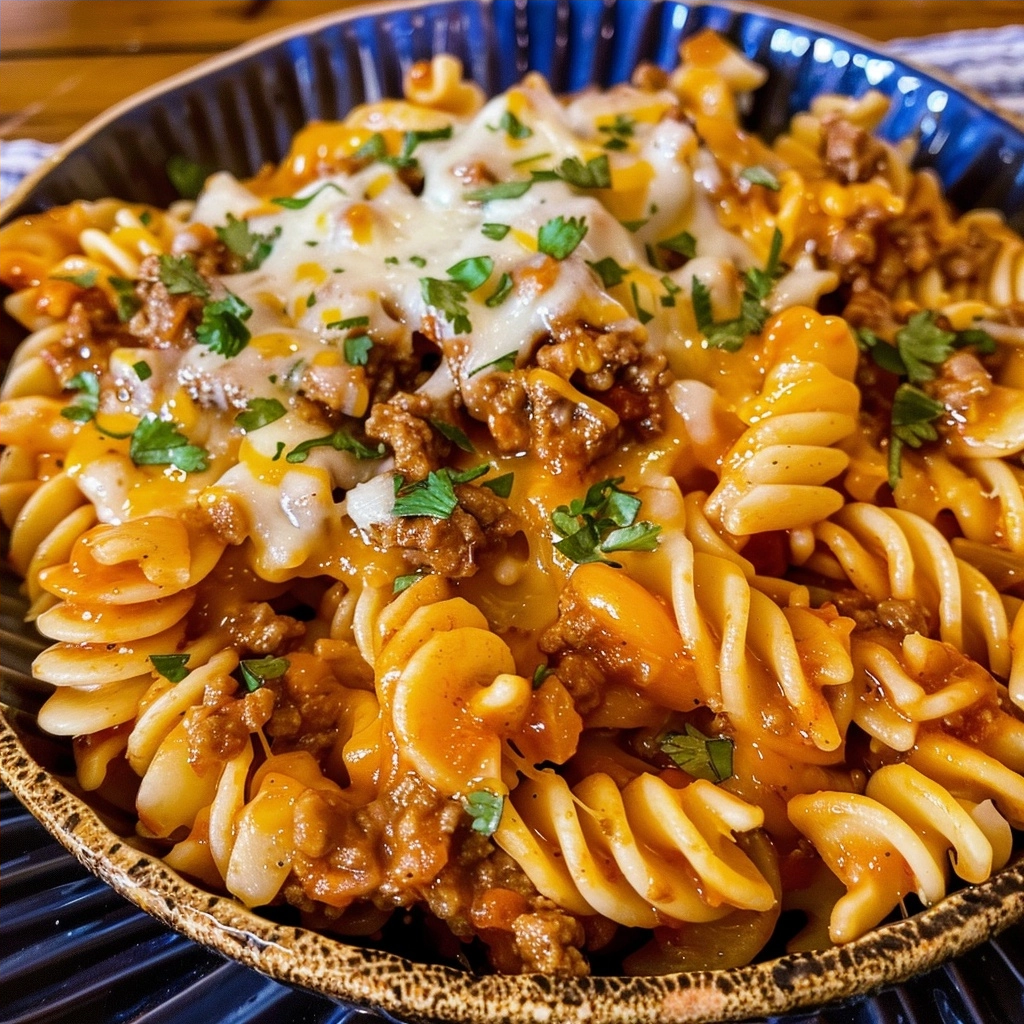 Cheesy Beef Taco Pasta for a Quick Weeknight Dinner
