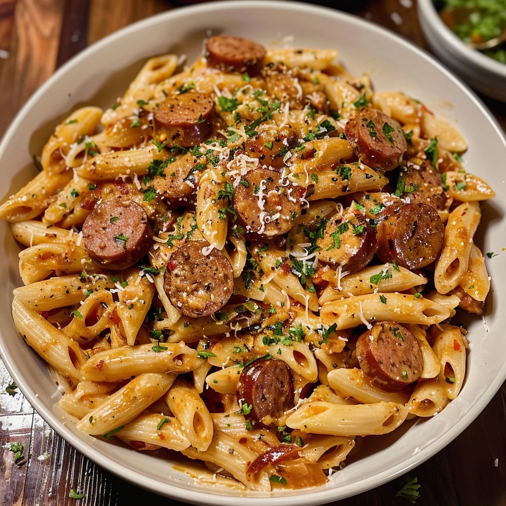 Creamy Cajun Sausage Pasta For A Quick Flavorful Dinner