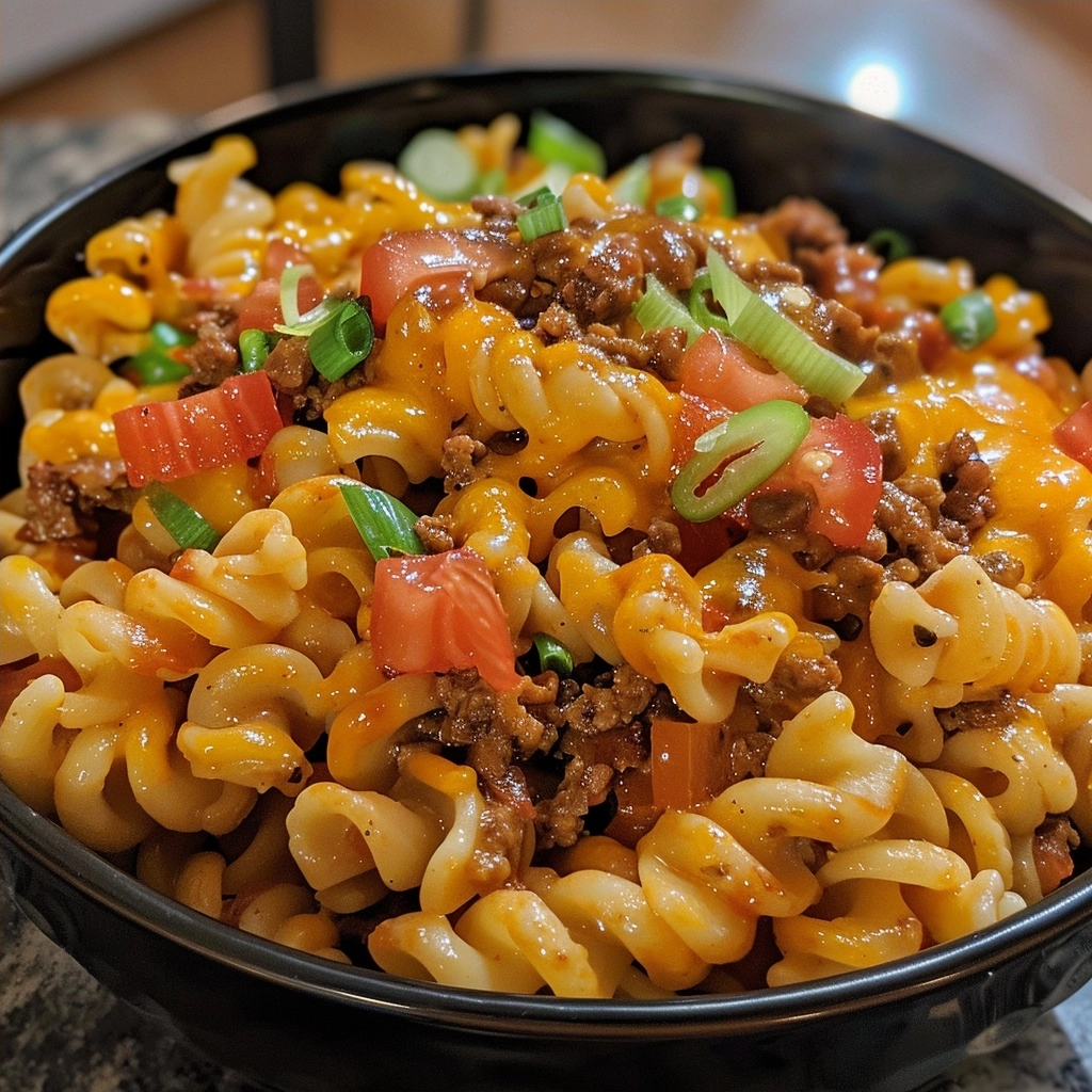 Cheesy Beef Taco Pasta: A Quick Savory Dinner