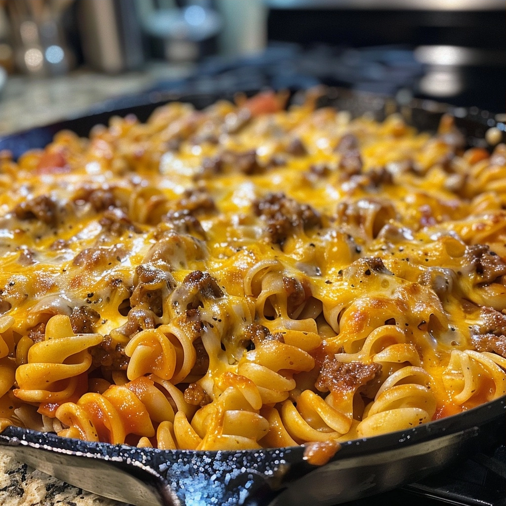 Easy Cheeseburger Pasta Skillet Dinner