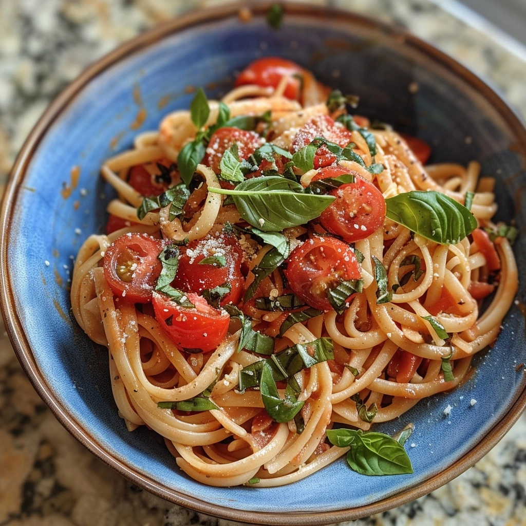 No-Cook Tomato Basil Pasta For Busy Evenings
